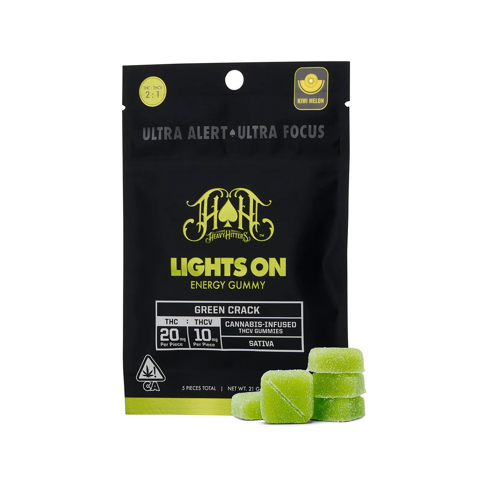 Heavy Hitters: 100mg THC/ 50mg THCV Gummy Pack: Green Crack [S]