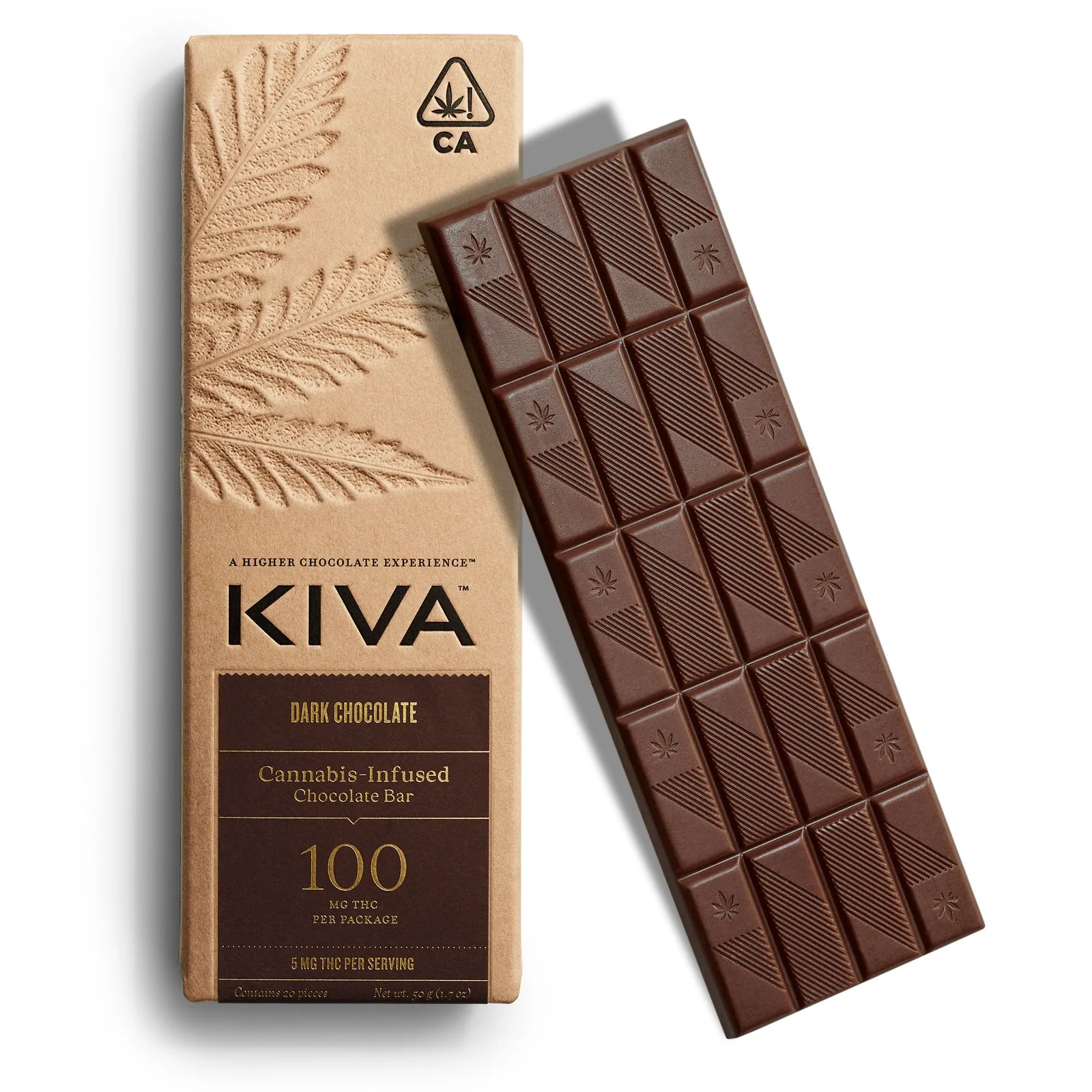 Kiva - Dark Chocolate Bar (100mg)