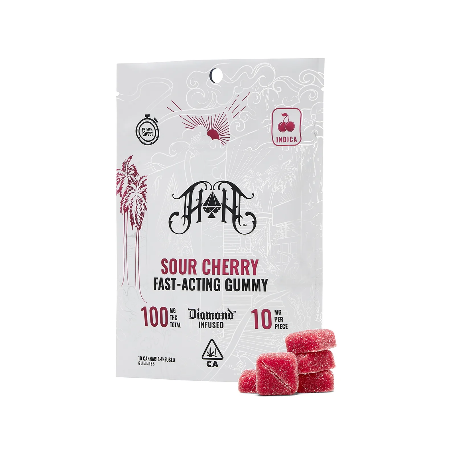 Heavy Hitters - Sour Cherry - Fast Acting 100mg Gummy - Indica
