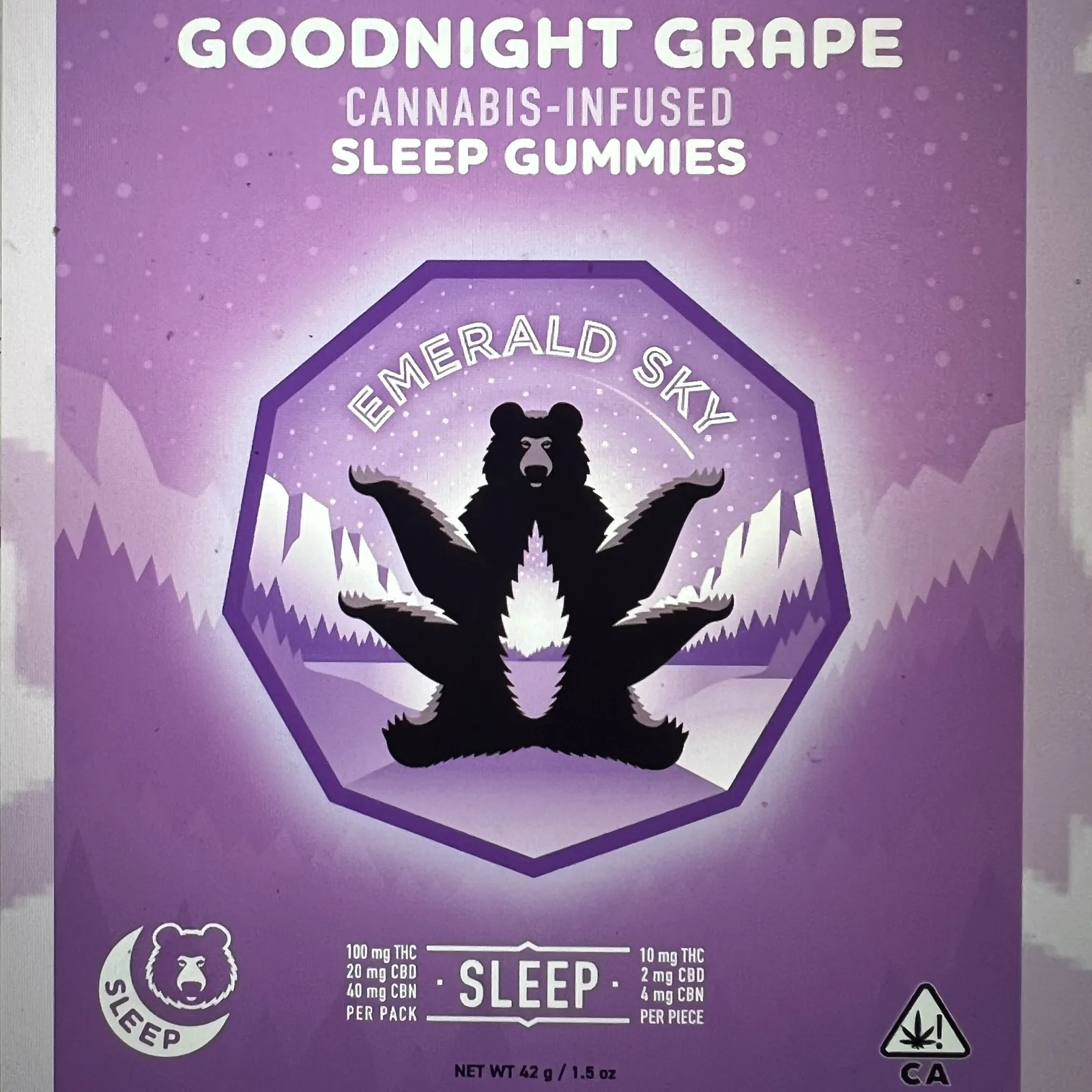 Emerald Sky Goodnight Grape Sleep Gummies 100mg