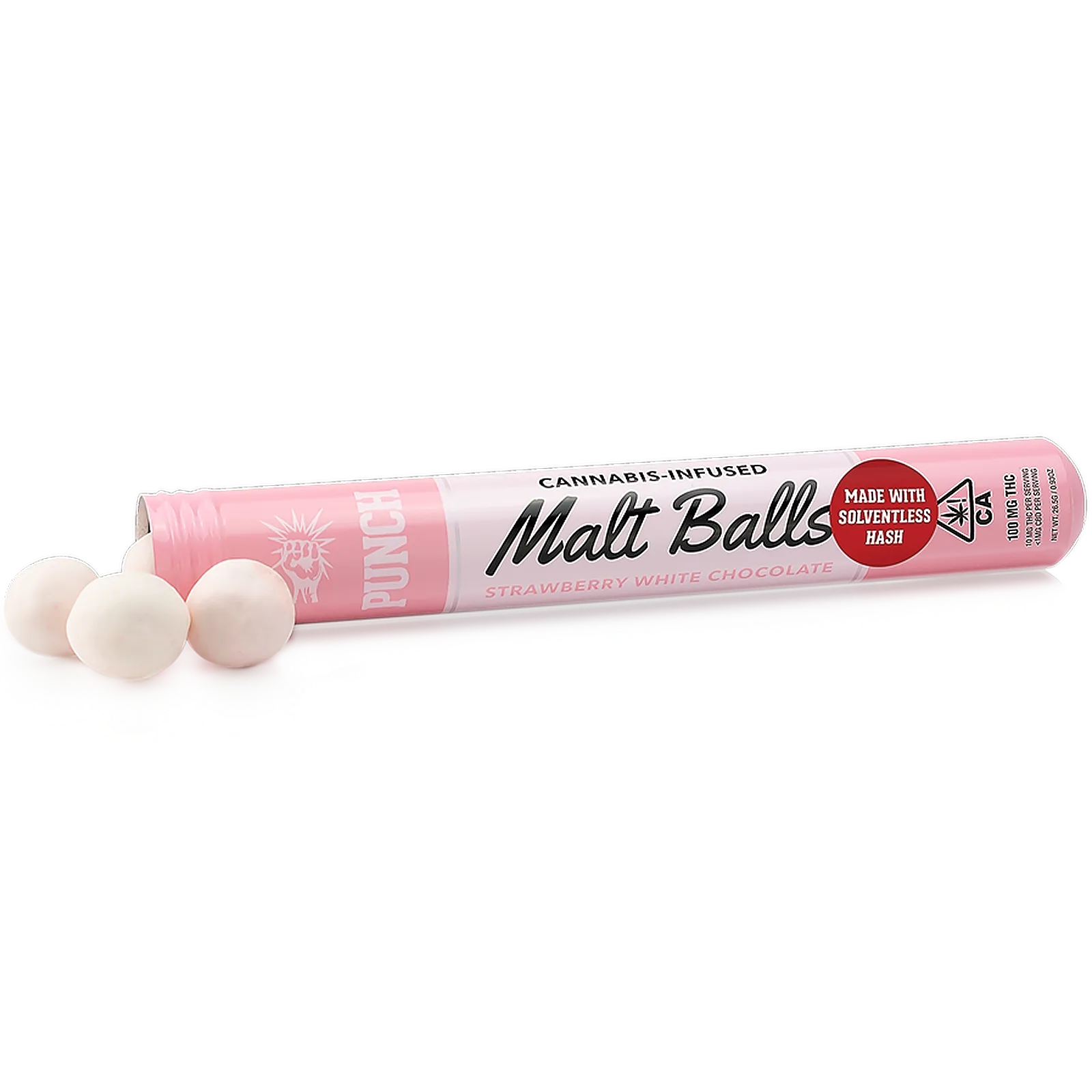 Punch Edibles - Malt Balls - Strawberry White Chocolate