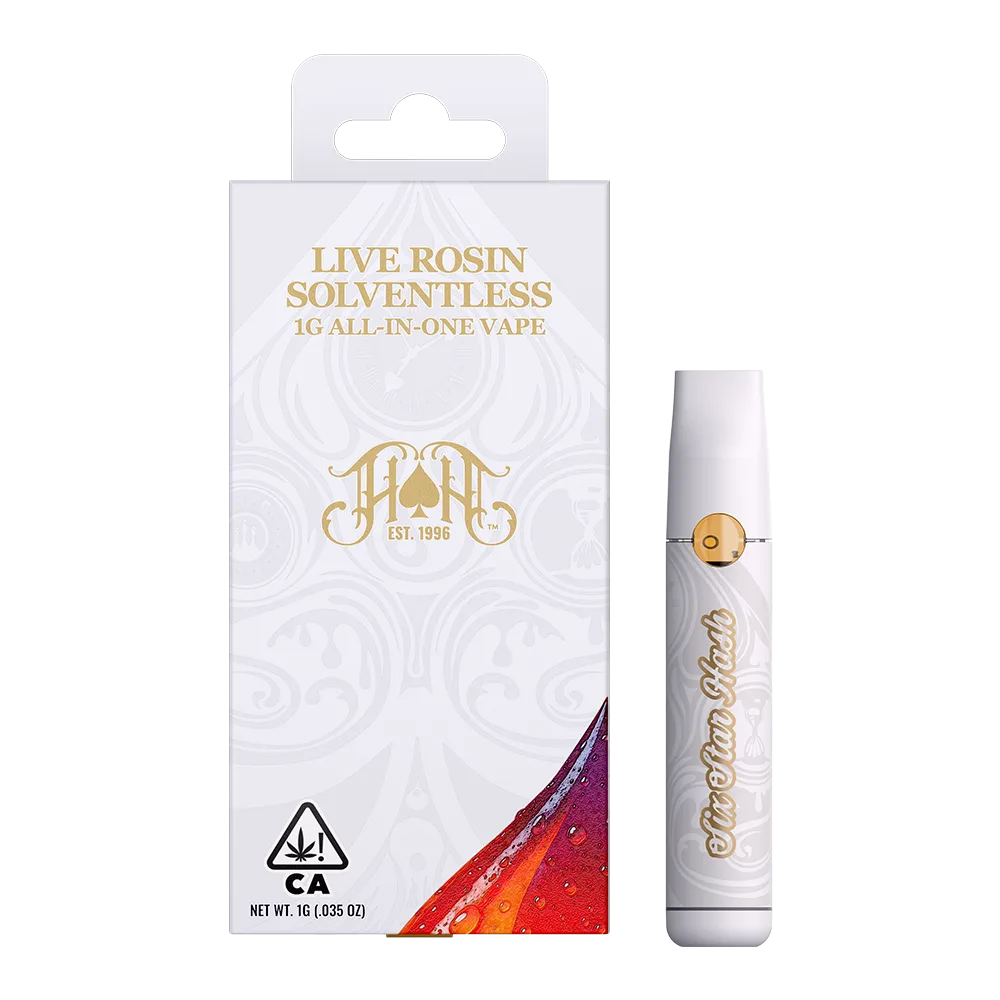 HUCKLEBERRY HILL FARMS: LIVE ROSIN PARADISE ROSE AIO | 1G | INDICA