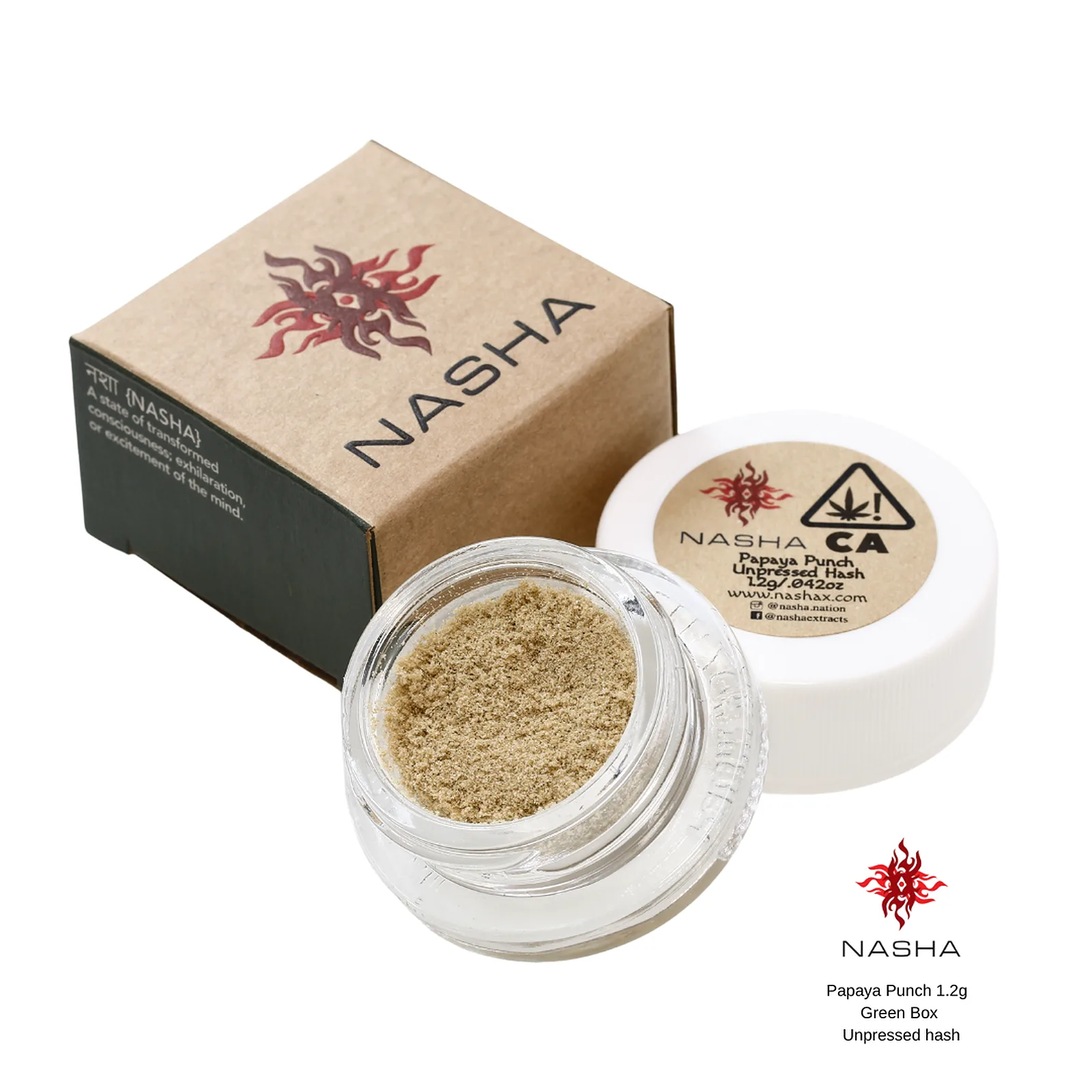 Nasha | Green Unpressed Hash 1.2g | Papaya Punch