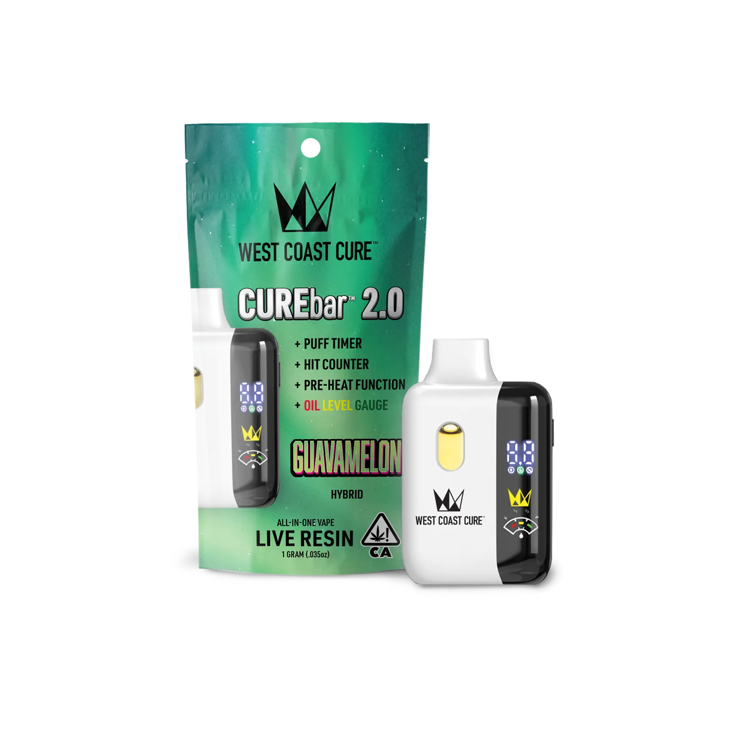 GUAVAMELON 1G LIVE RESIN CUREBAR 2.0 AIO