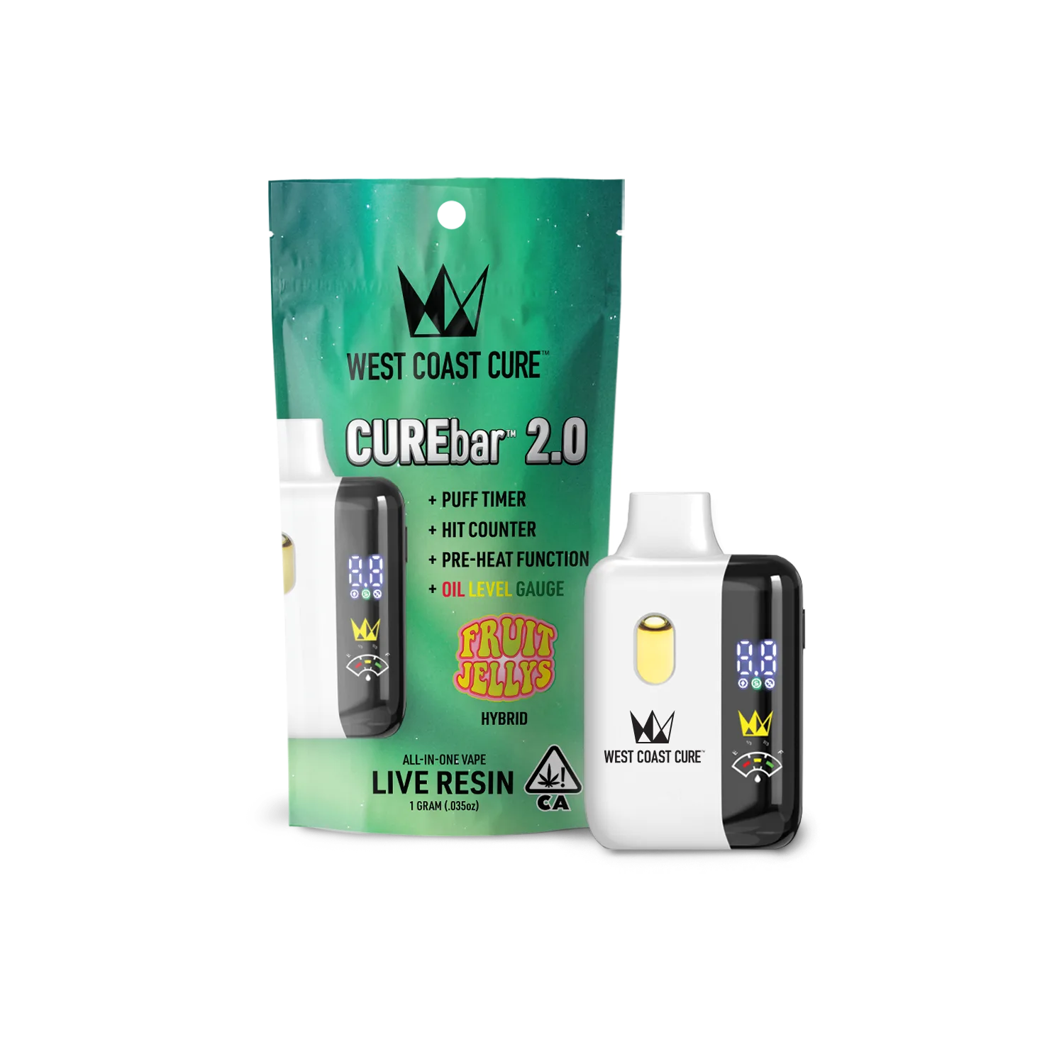 West Coast Cure AIO - Fruit Jellys Live Resin CUREbar 2.0 (1g)