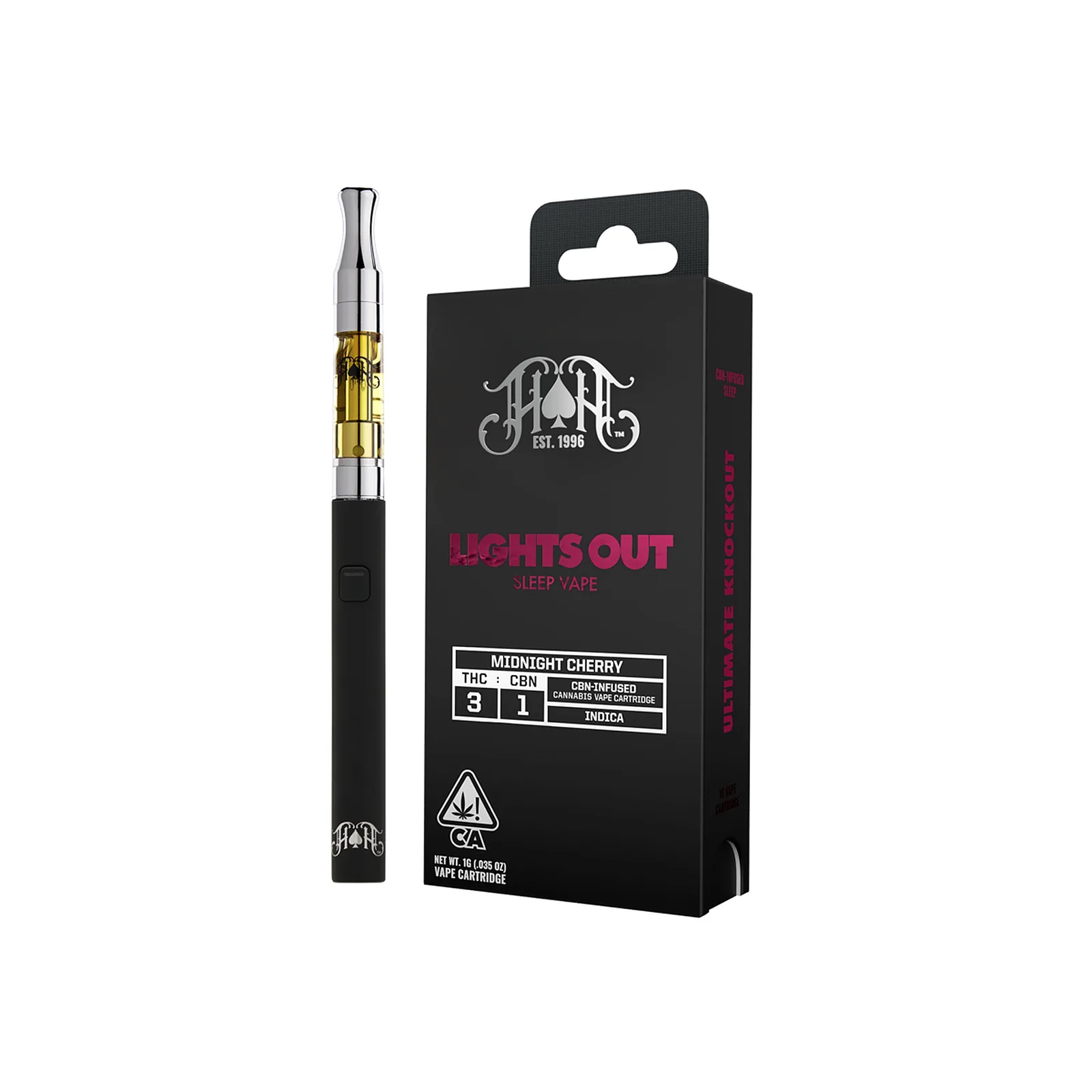 Midnight Cherry | Indica - Lights Out CBN Sleep - 1G Vape Cartridge
