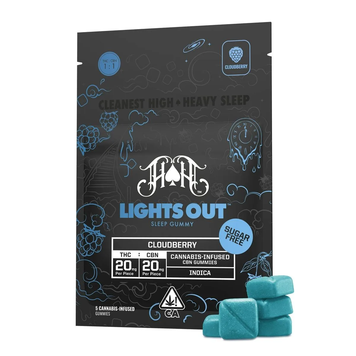 HH-Lights out -20mg THC + 20 mg CBN/pc *SUGAR FREE*