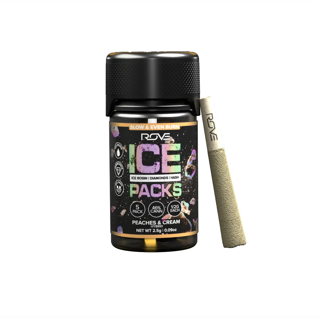 Peaches & Cream [H] - Rosin Hash Diamond Infused Prerolls 5PK