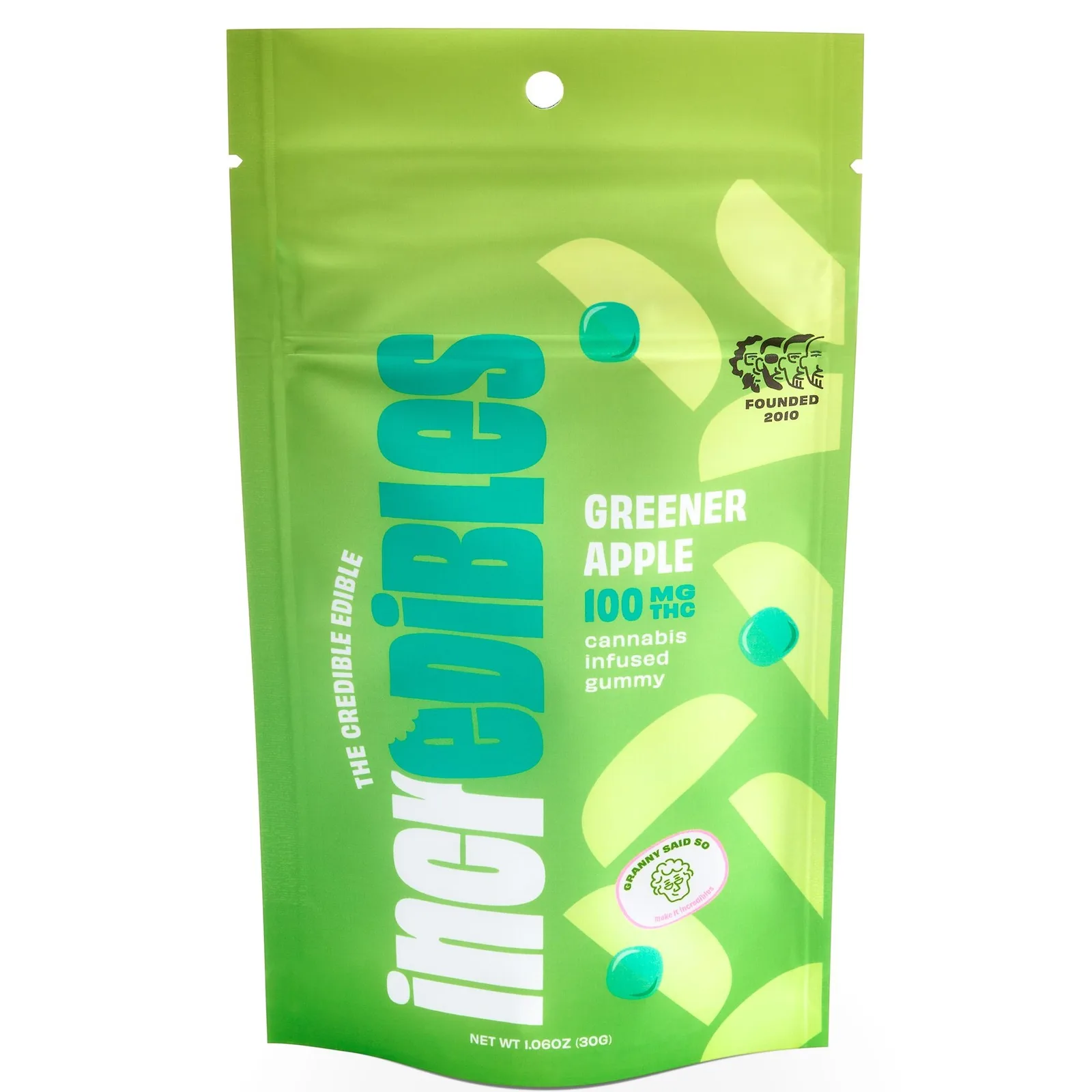 Incredibles Greener Apple Gummies 100mg