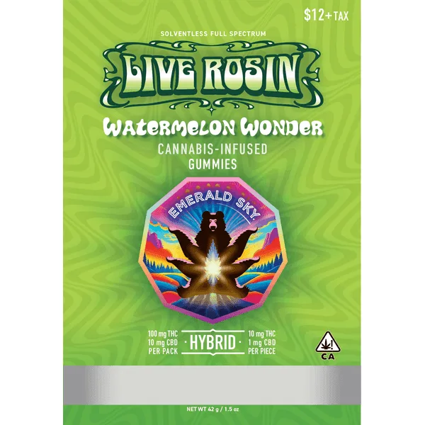 Emerald Sky Watermelon Wonder Live Rosin Gummies 100mg