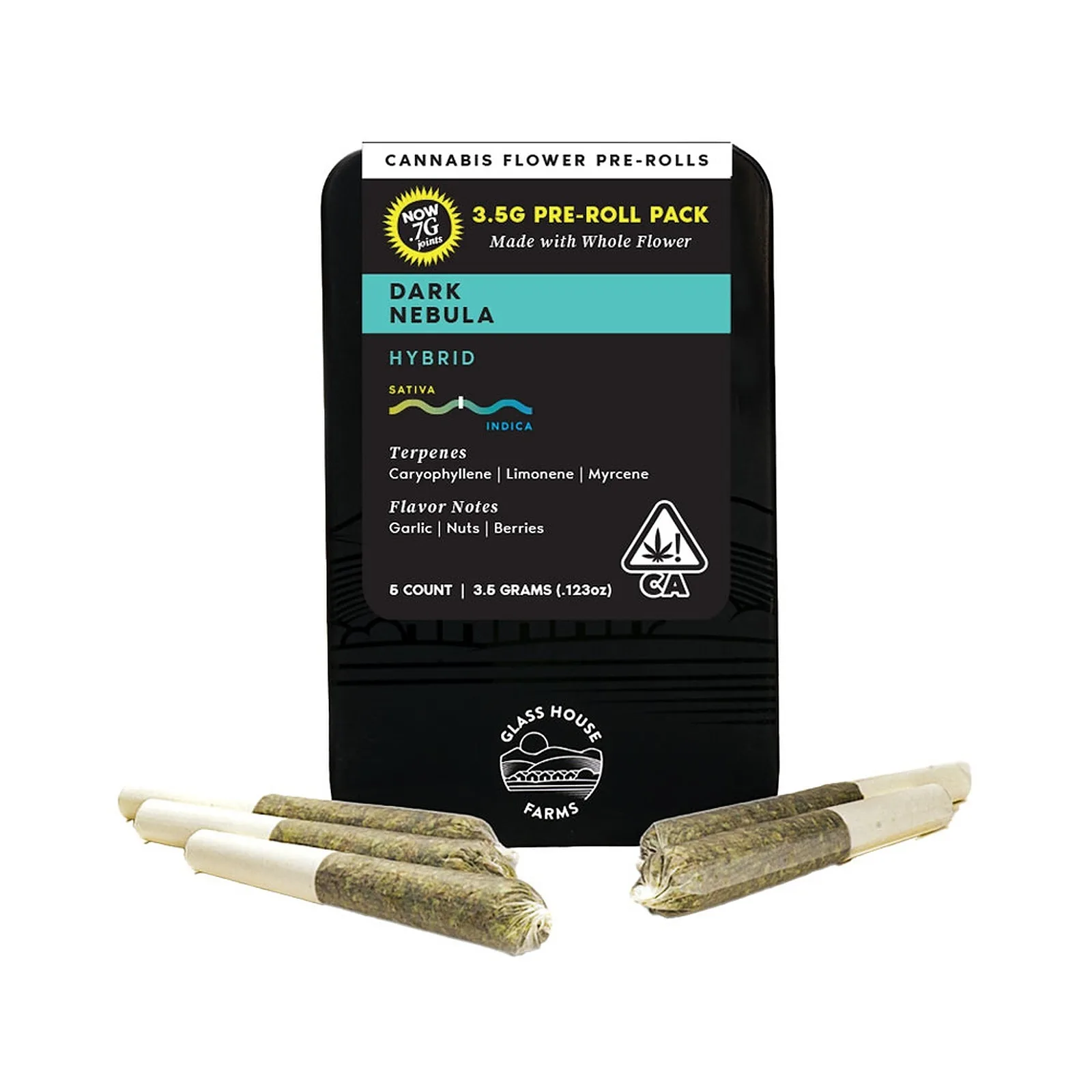 Glass House Prerolls - Dark Nebula (3.5g/5-pack Hybrid) *NEXT DAY DELIVERY ONLY*