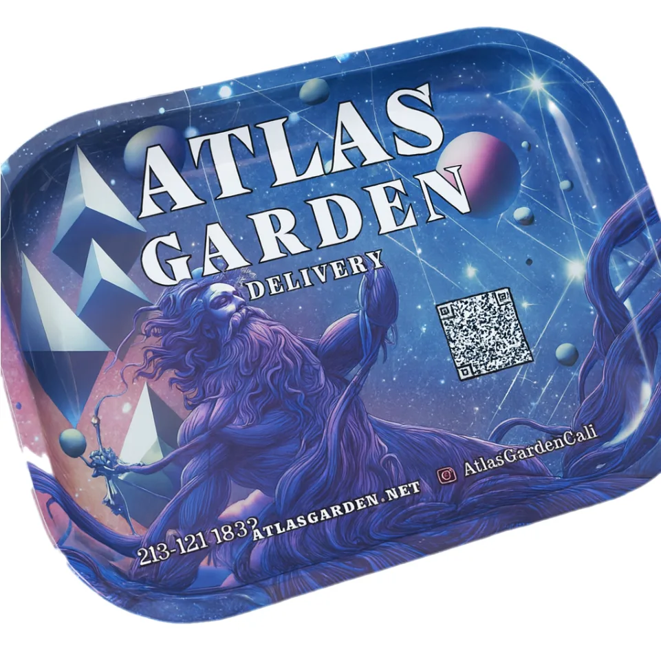 Custom Metal Rolling Tray- 7x5.5 in. - Atlas Garden Exclusive ( Constellation )