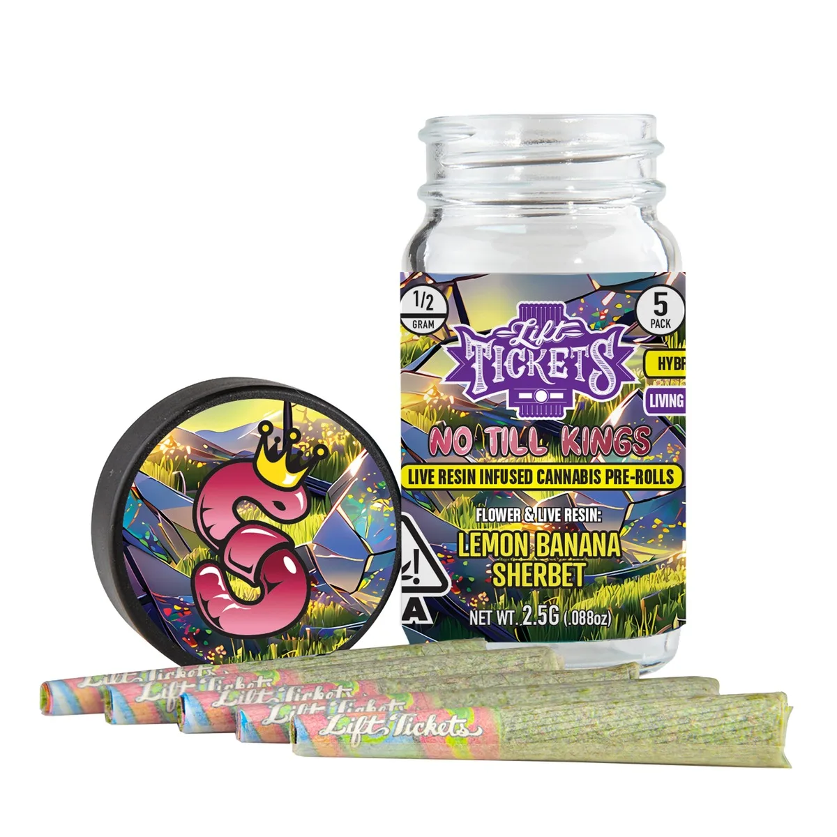 Lift Tickets .5g Lemon Banana Sherbet Infused Preroll 5pk