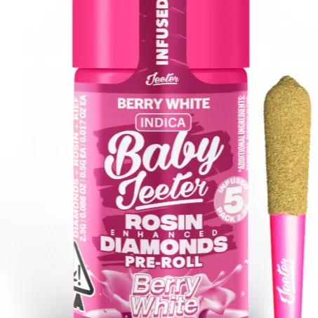 Live Rosin Enhanced Jeeter Berry White Infused Preroll 5pack