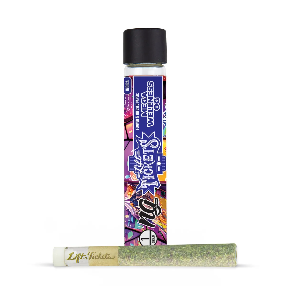Lift Tickets: 1g Infused Pre Roll: Mega Wellness OG [I]