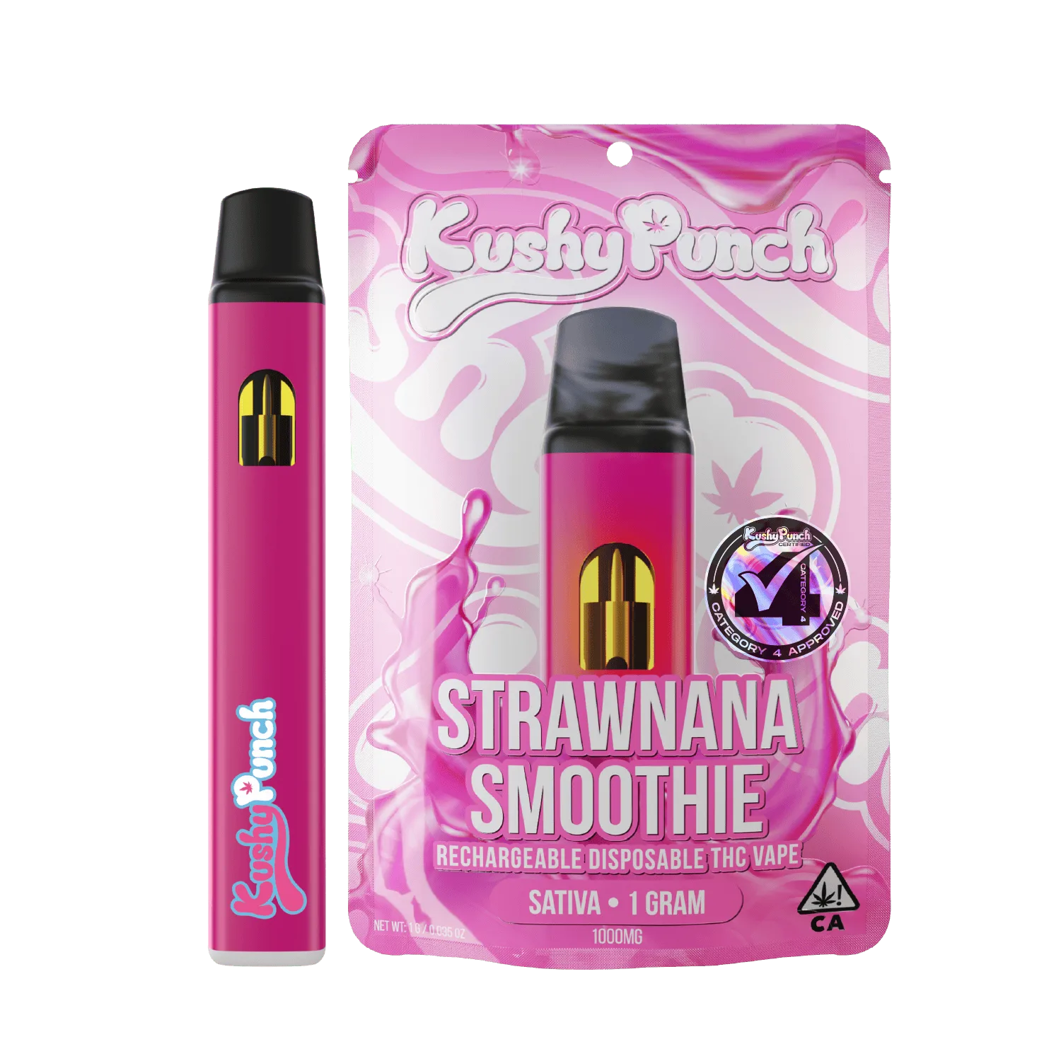1G Kushy Punch Vape - Strawnana Smoothie