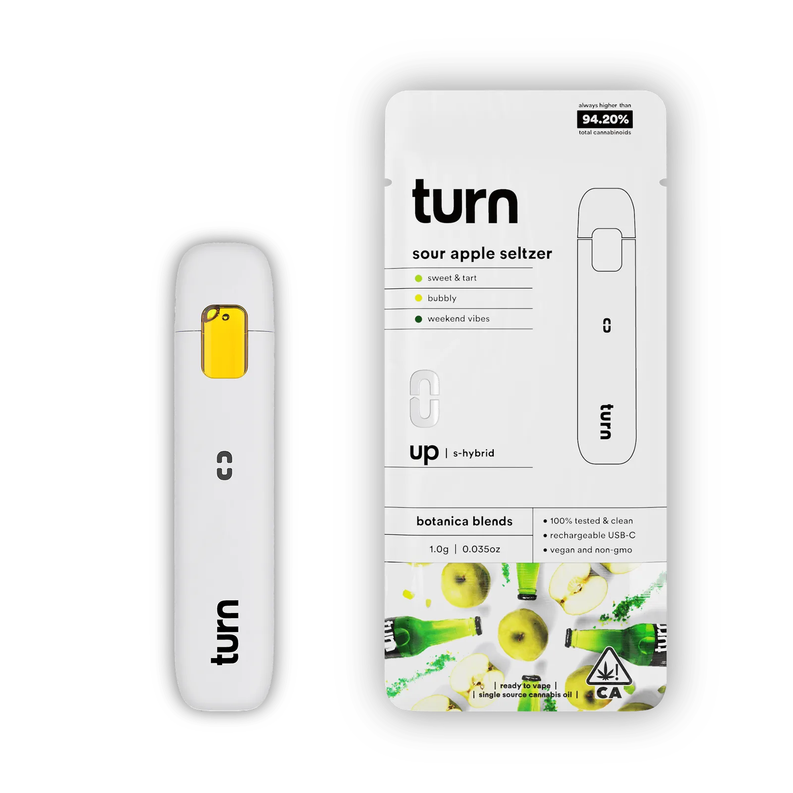 turn | Sour Apple Seltzer | Disposable | 1g