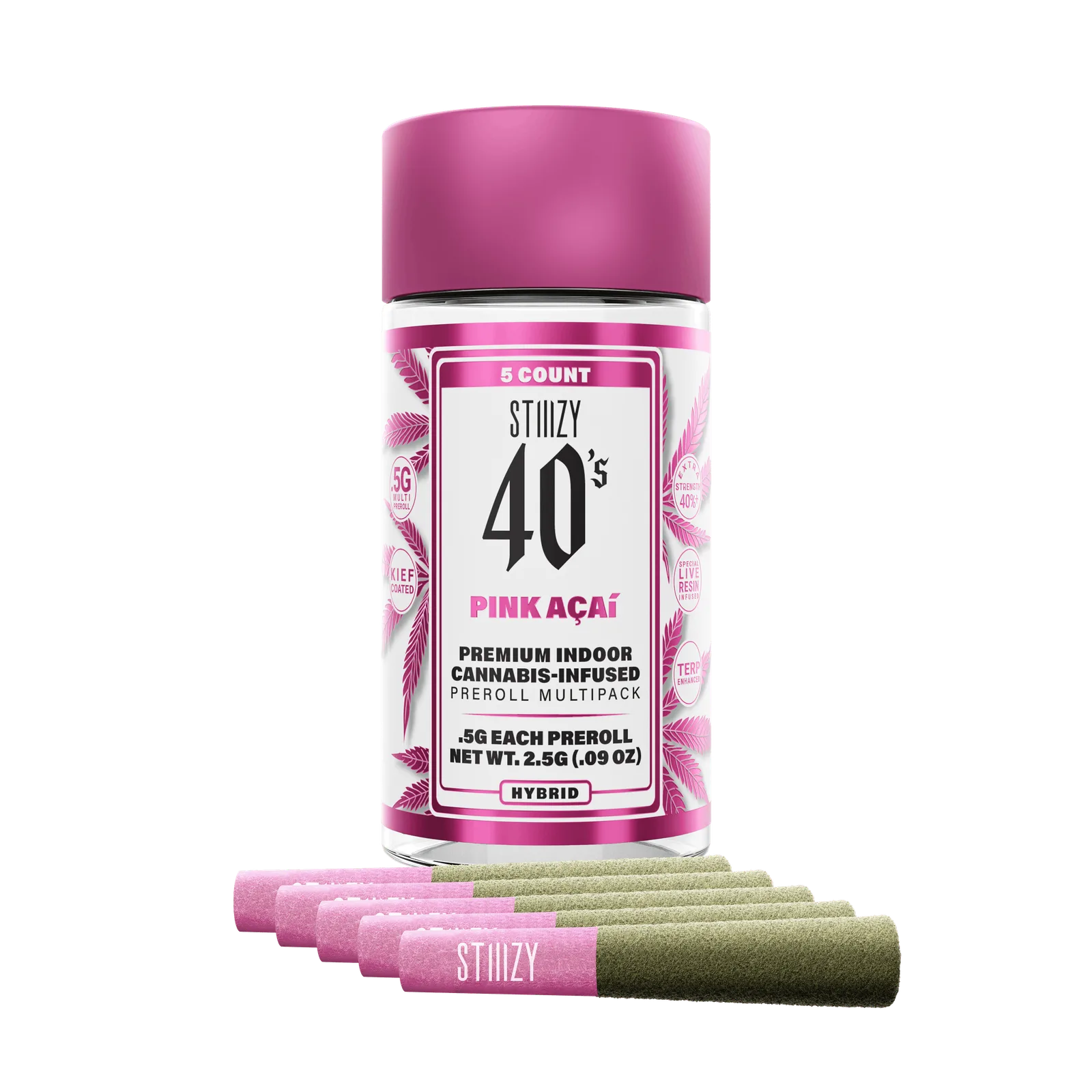 PINK ACAI - .5G 40's Infused Preroll 5 Pack