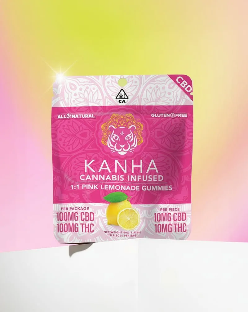 1:1 Pink Lemonade | CBD:THC | 100mg CBD/100mg THC | 10-pack