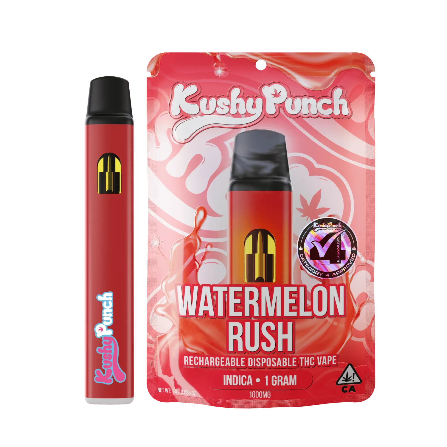 1G Kushy Punch Vape - Watermelon Rush