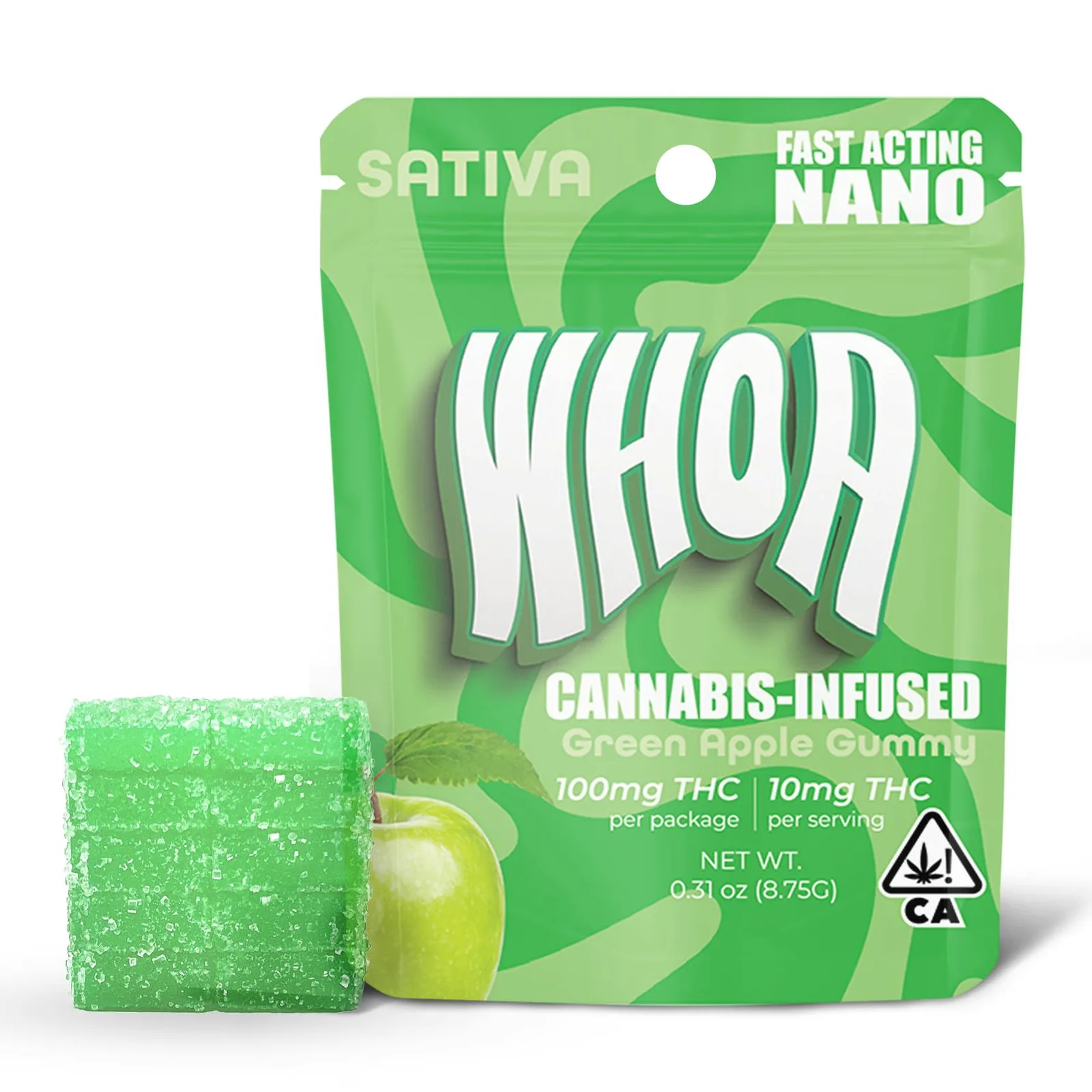 WHOA Green Apple Gummy - Bite (100mg)