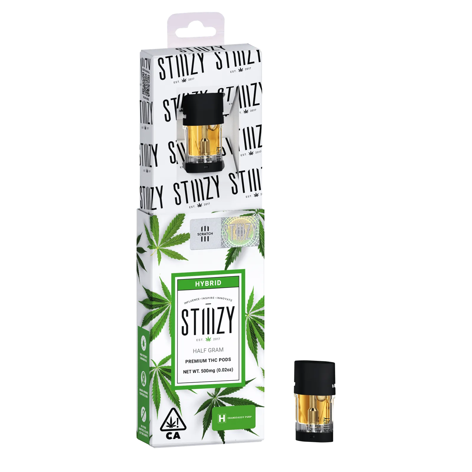 Vape Cartridge - GRANDDADDY PURP .5G Original THC Pod - STIIIZY