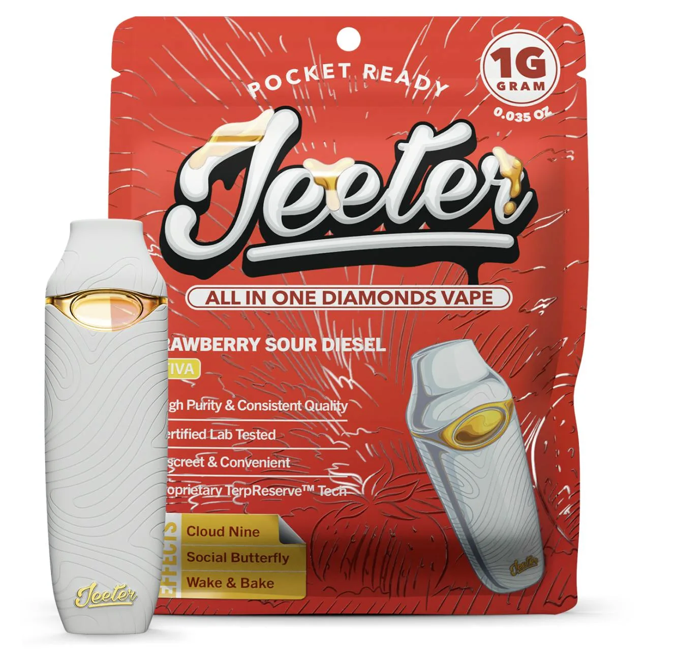 Jeeter | Strawberry Sour Diesel | Diamonds Disposable | 1g