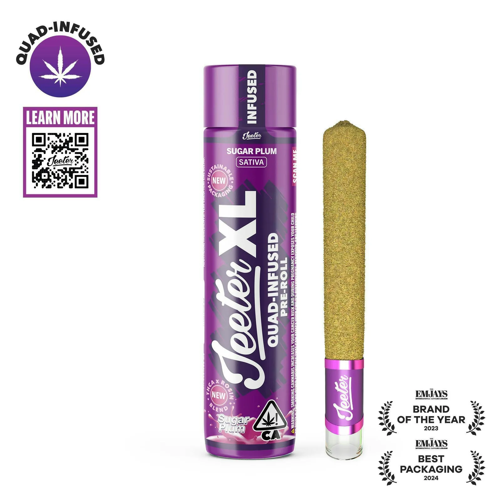 Jeeter | Sugar Plum | XL Quad-Infused Joint | 2g