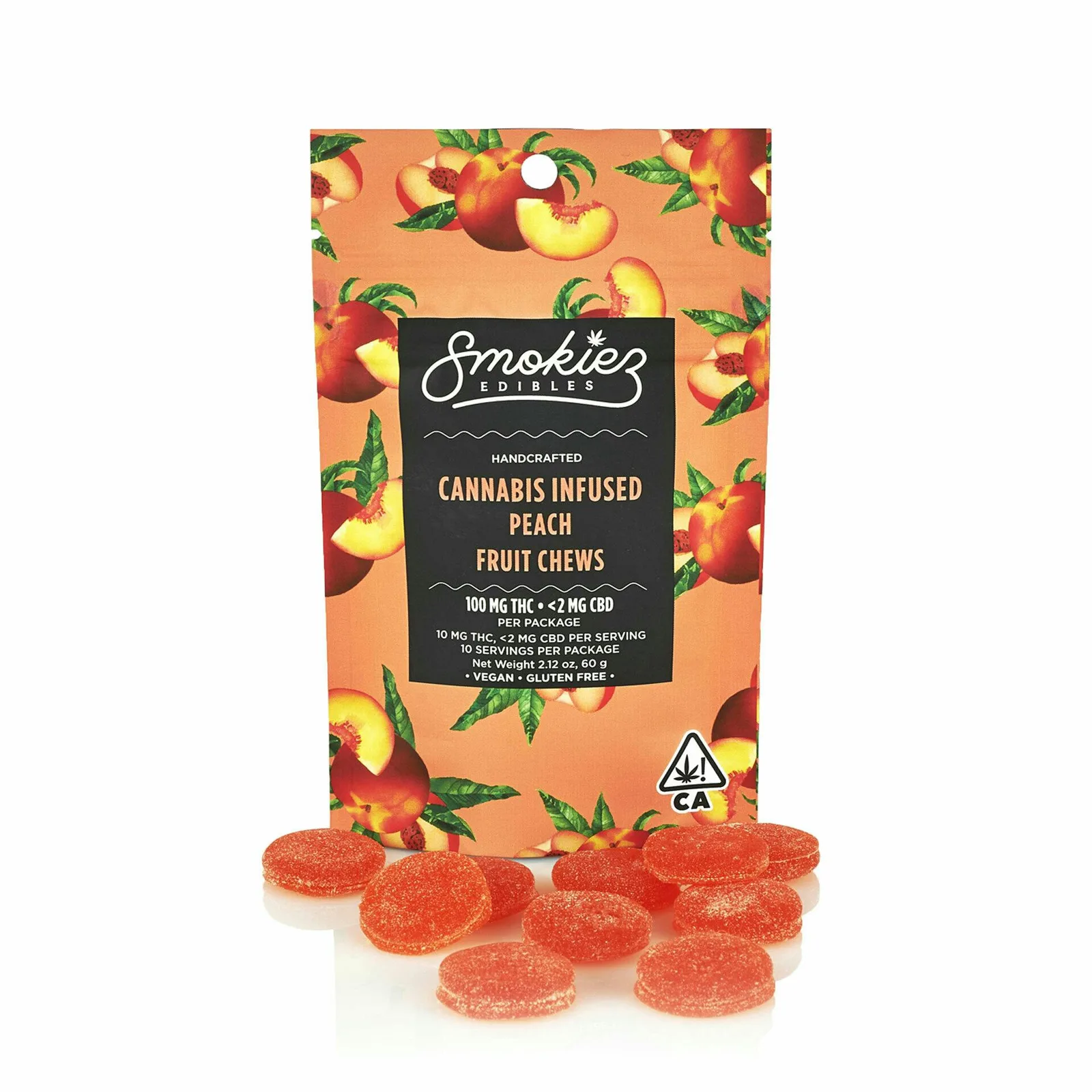 Peach Sativa Fruit Chews, 100 mg - CA