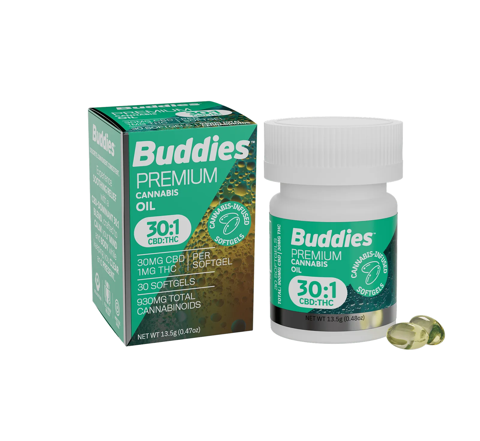 THC/CBD 1mg:30mg Ratio Capsule 30pc
