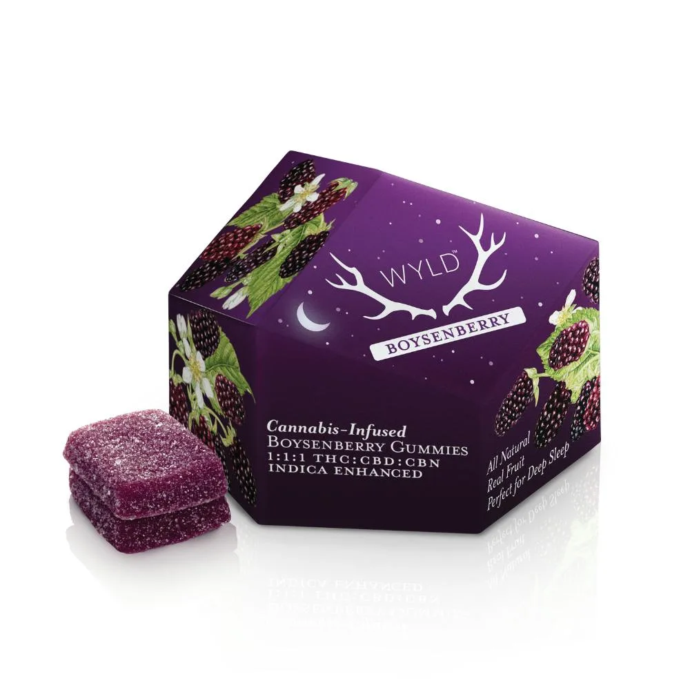 Boysenberry 1:1:1 CBD:CBN + Indica Enhanced Gummies | 100:100:100mg