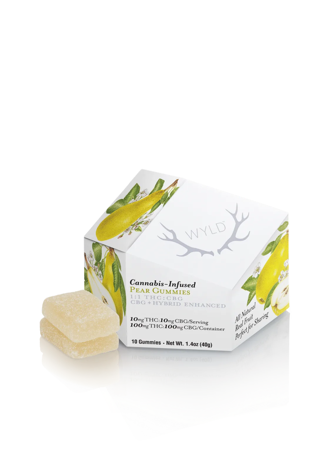 Pear 1:1 CBG + Hybrid Enhanced Gummies 100mg