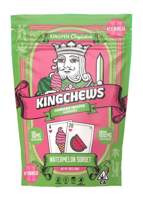 Kingchew | Watermelon Sorbet Gummies | 100mg | 10ct | 10mg/ea
