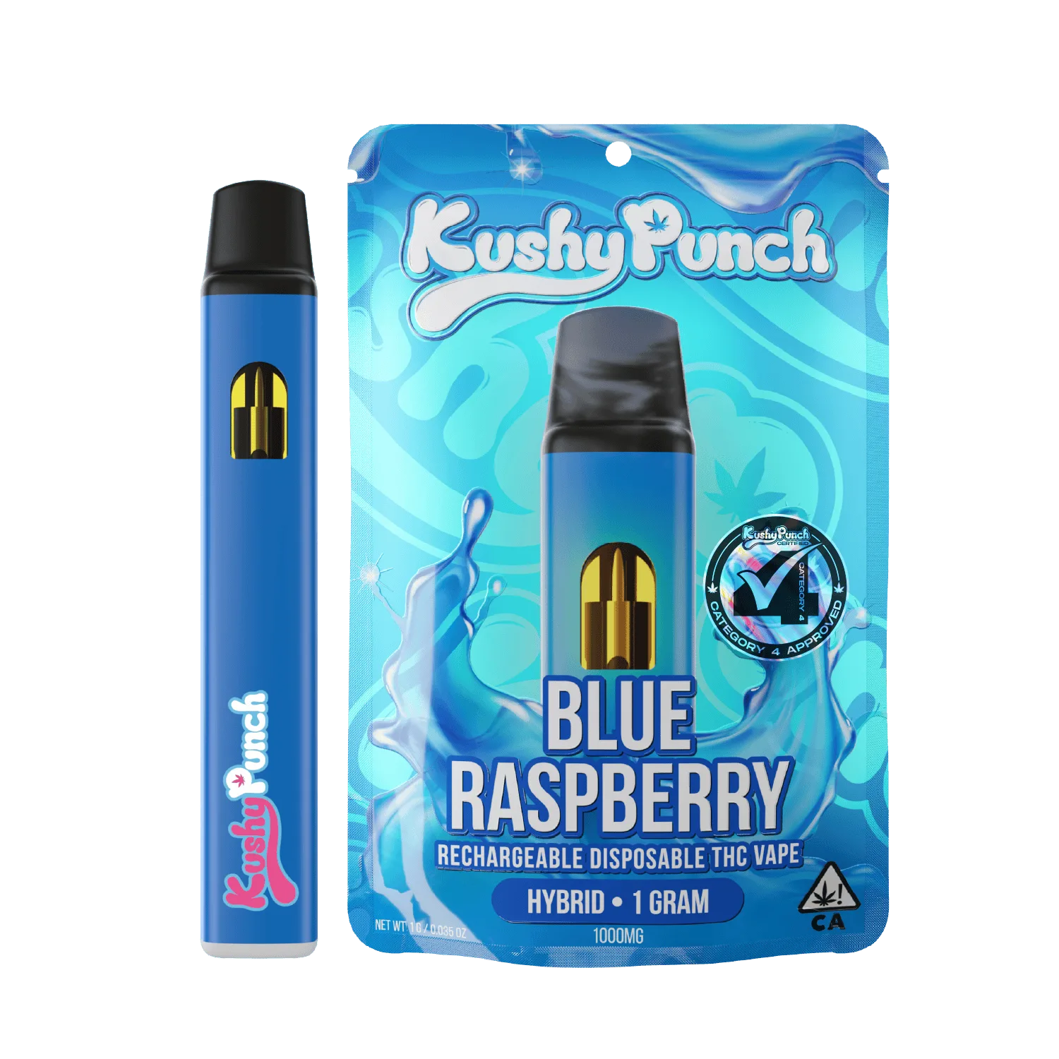 1G Kushy Punch Vape - Blue Raspberry