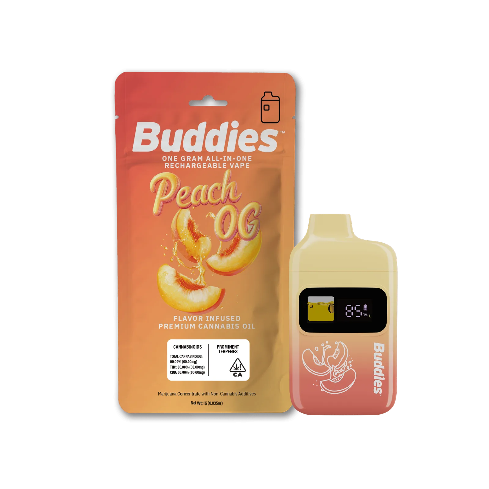 Flavor Infused | 1g All-In-One Vape | PALM | Peach OG