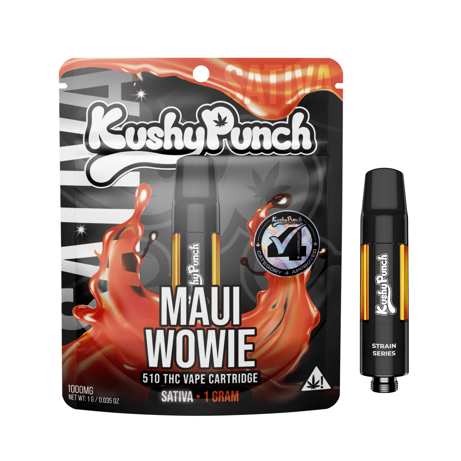 1G Kushy Punch 510 Vape Cart - Maui Wowie (SATIVA)