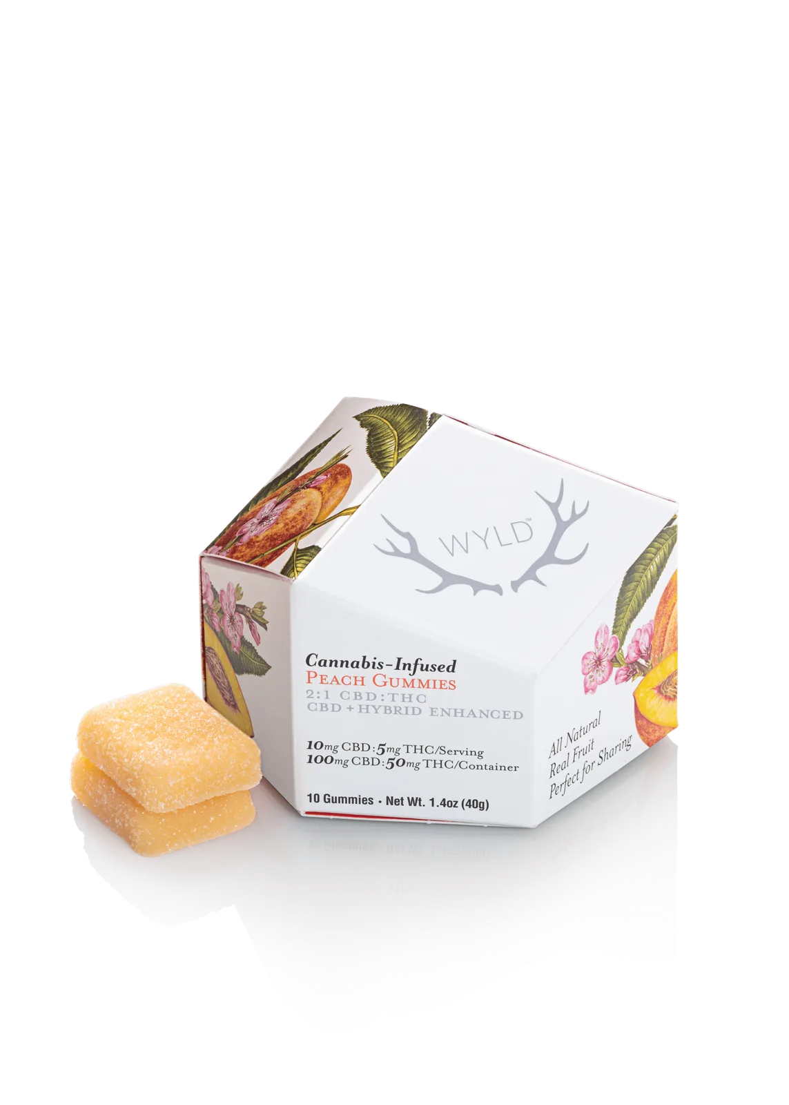 Peach 2:1 CBD + Hybrid Enhanced Gummies 100:50mg