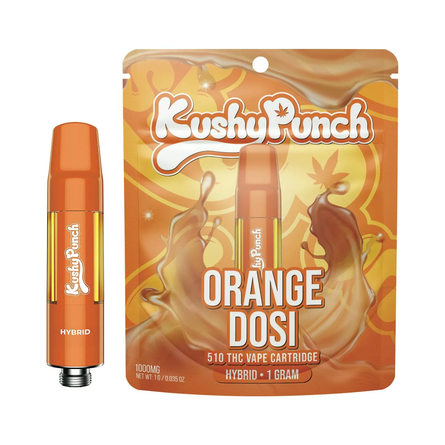 1G Kushy Punch 510 Vape Cart - Orange Dosi