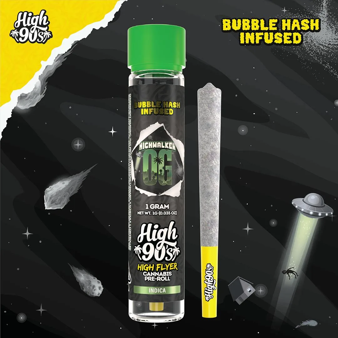 High 90s : Highwalker OG 1g High Flyer Bubble Hash Infused Pre-Roll