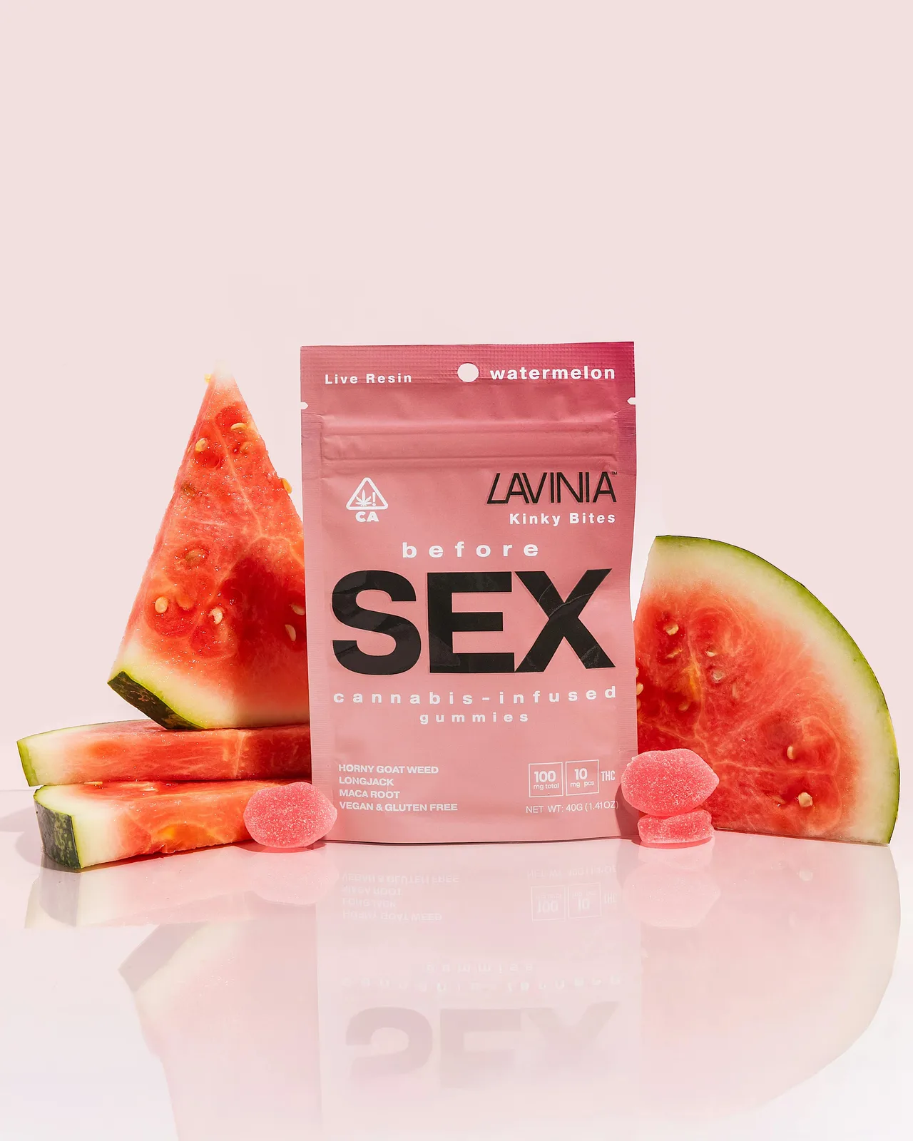 Kinky Bites – Watermelon (10-Pack, 100mg THC)