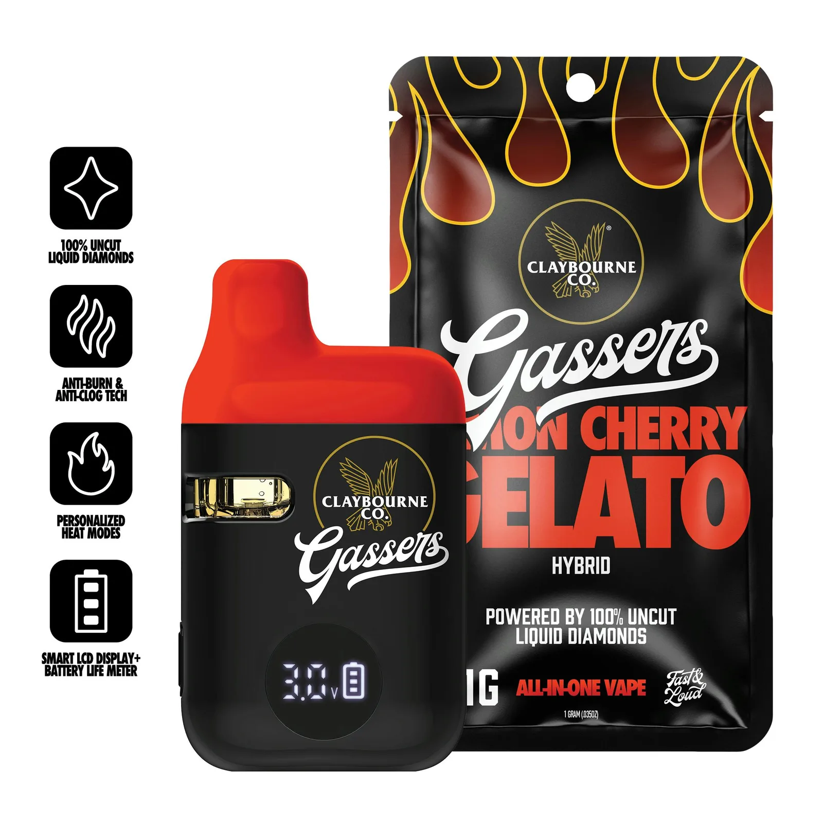 Lemon Cherry Gelato (1g) - Gassers All-In-One Liquid Diamonds Vape