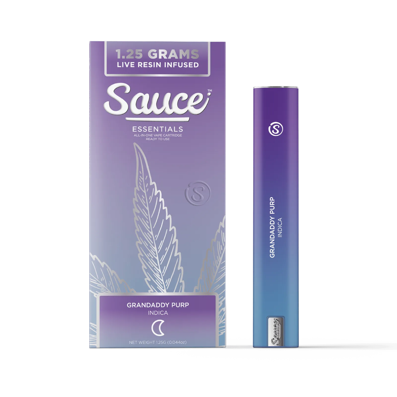 Sauce | Essentials | Grandaddy Purp | Live Resin Disposable | 1.25g