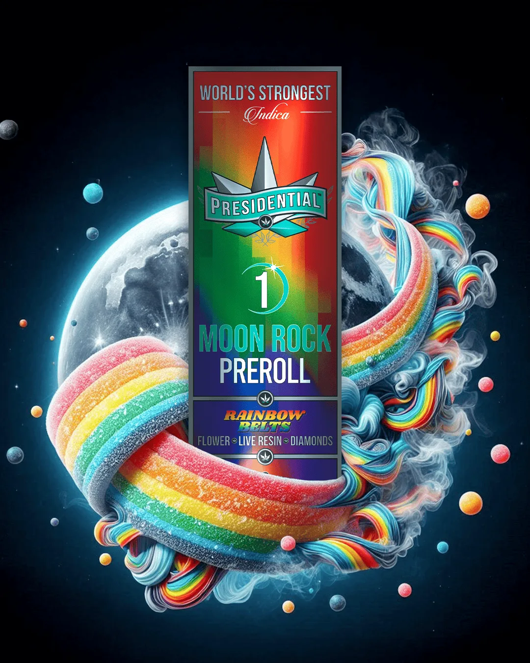Presidential Moon Rock Preroll -Rainbow Belts
