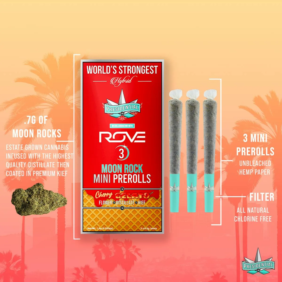 Pee-Wee Moon Rock Mini Pre Rolls - Cherry Gelato | 2.1g