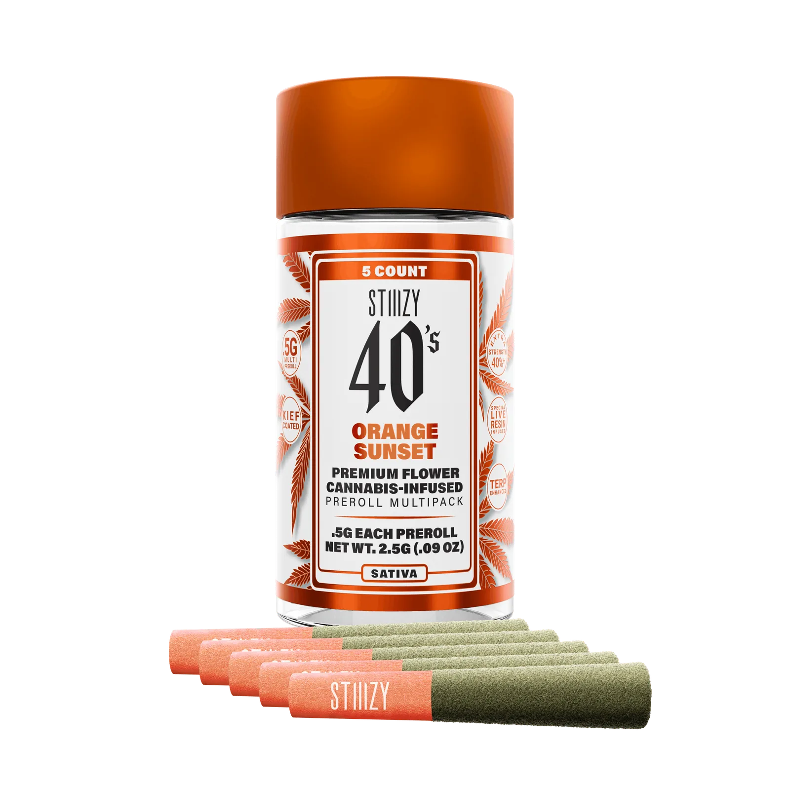 ORANGE SUNSET - .5G 40's Infused Preroll 5 Pack