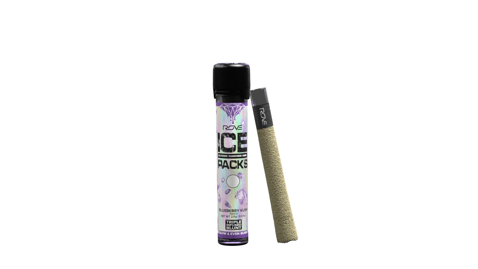 Blueberry Kush - Infused Ice Pack Blunt (Rosin, Hash, and Diamonds) 2g