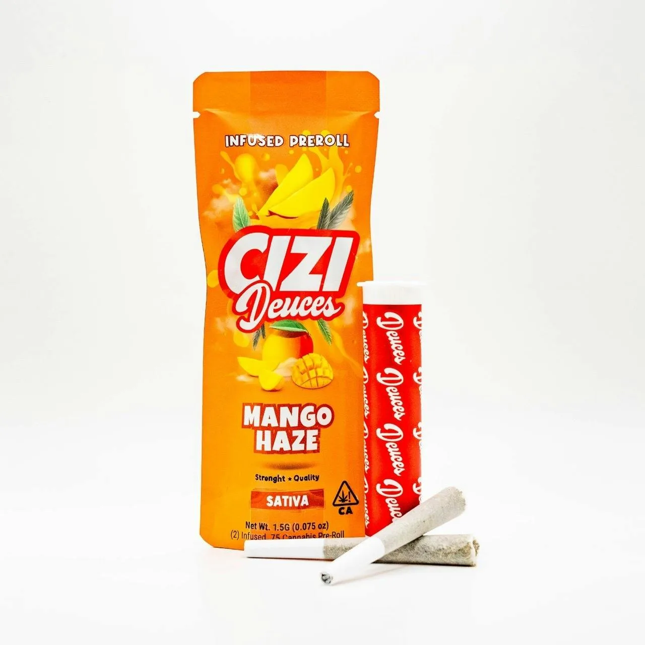 CIZI - DEUCES - MANGO HAZE - (2) .75 INFUSED PRE-ROLLS