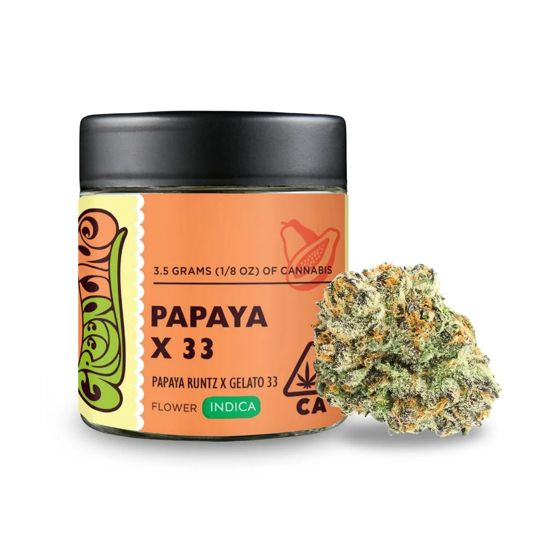Papaya X 33 - 1/8 oz - Indoor - Indica - 3.5g