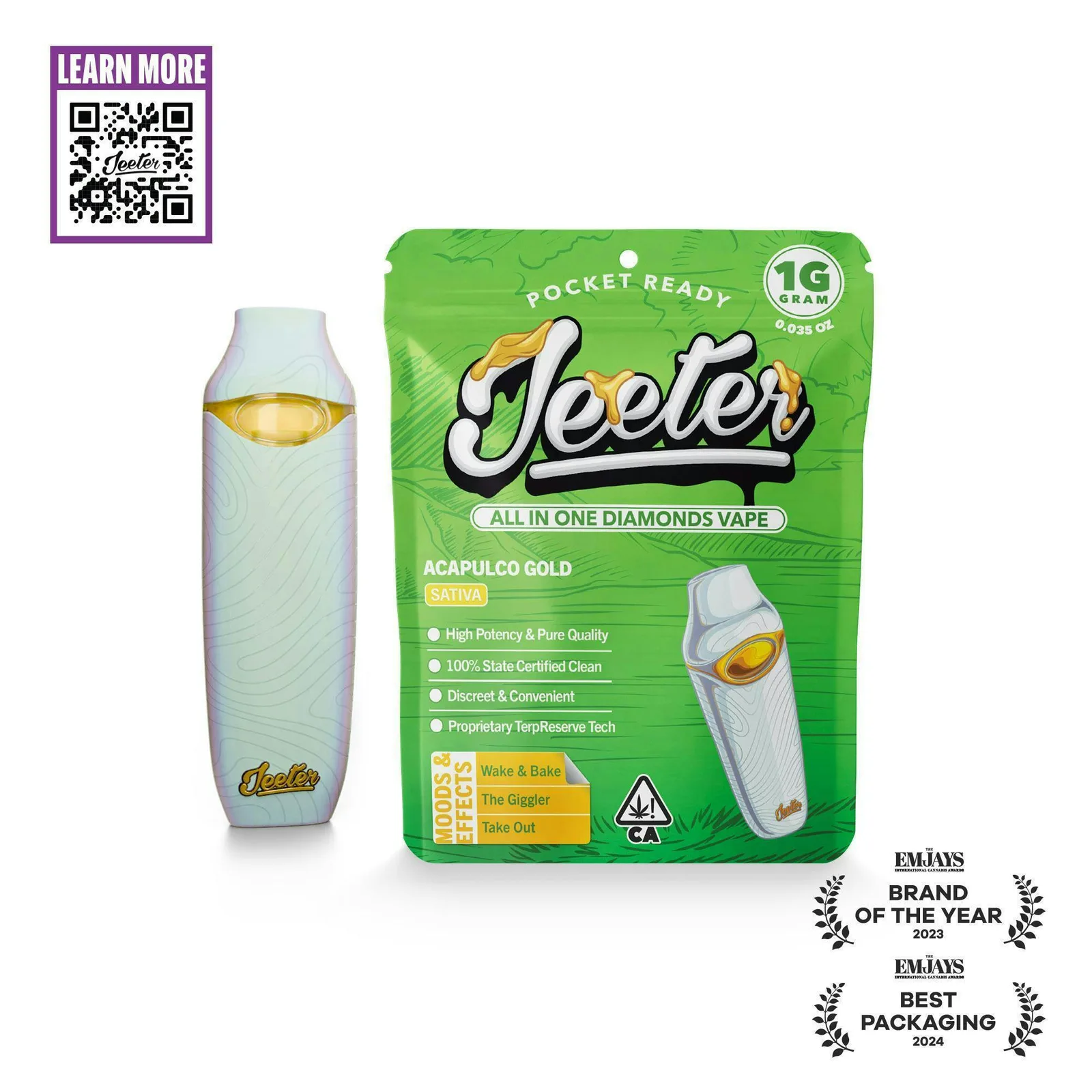 Jeeter | Acapulco Gold | Diamonds Disposable | 1g
