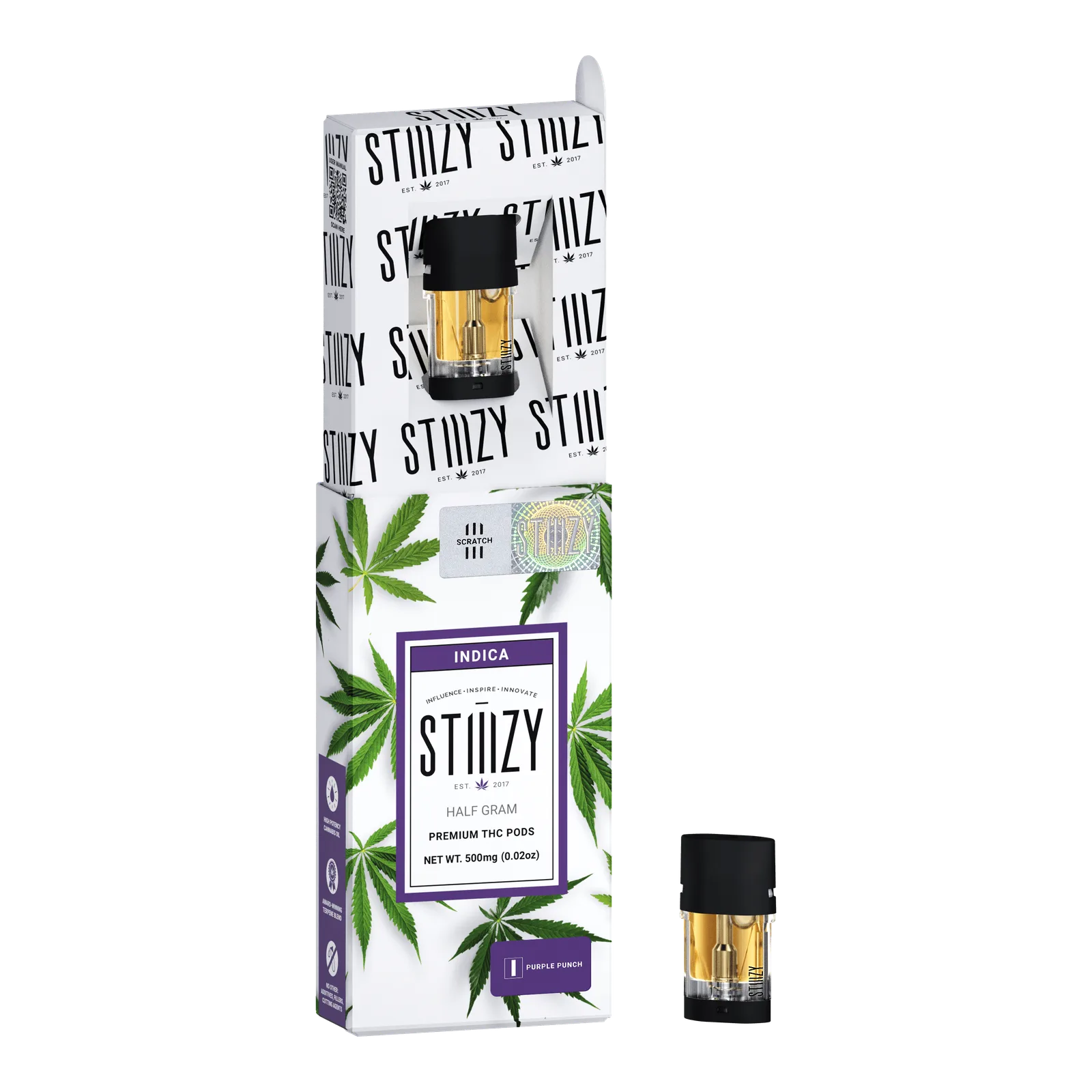 Vape Cartridge - PURPLE PUNCH .5G Original THC Pod - STIIIZY